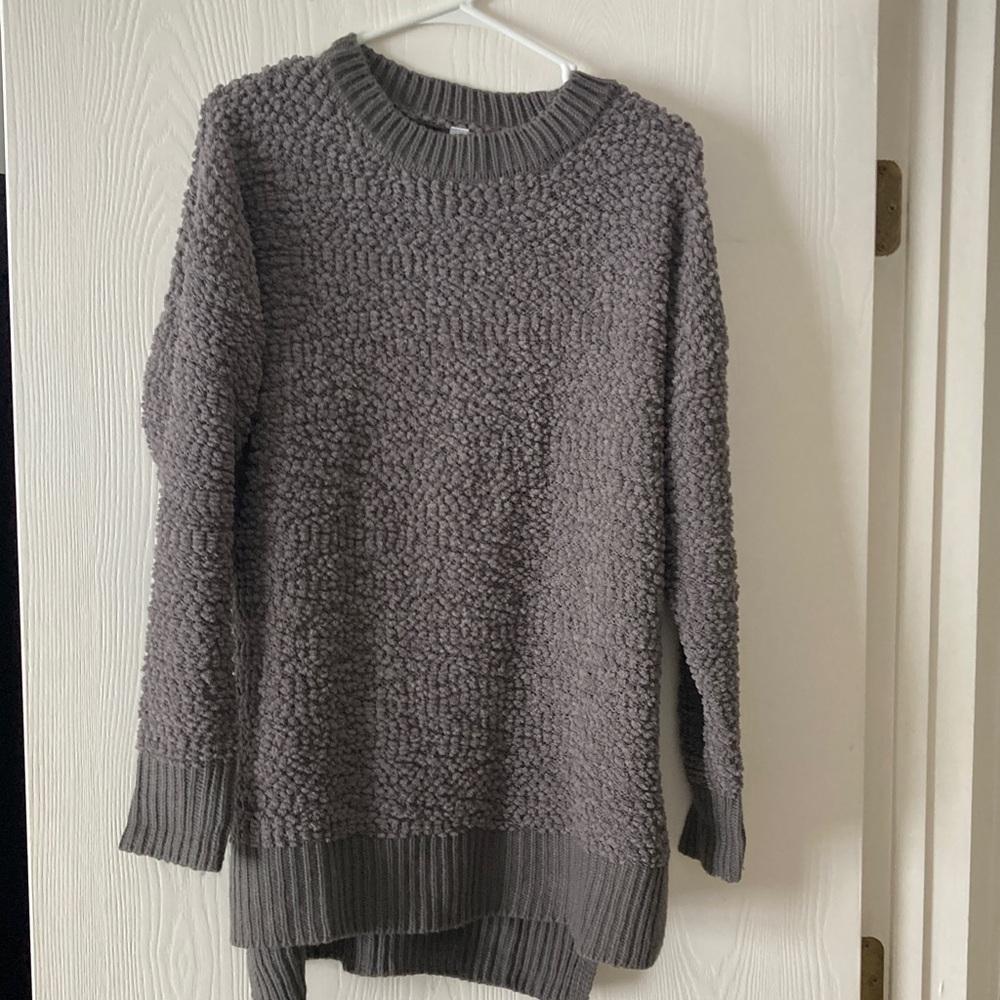 Gray Popcorn/texture Sweater